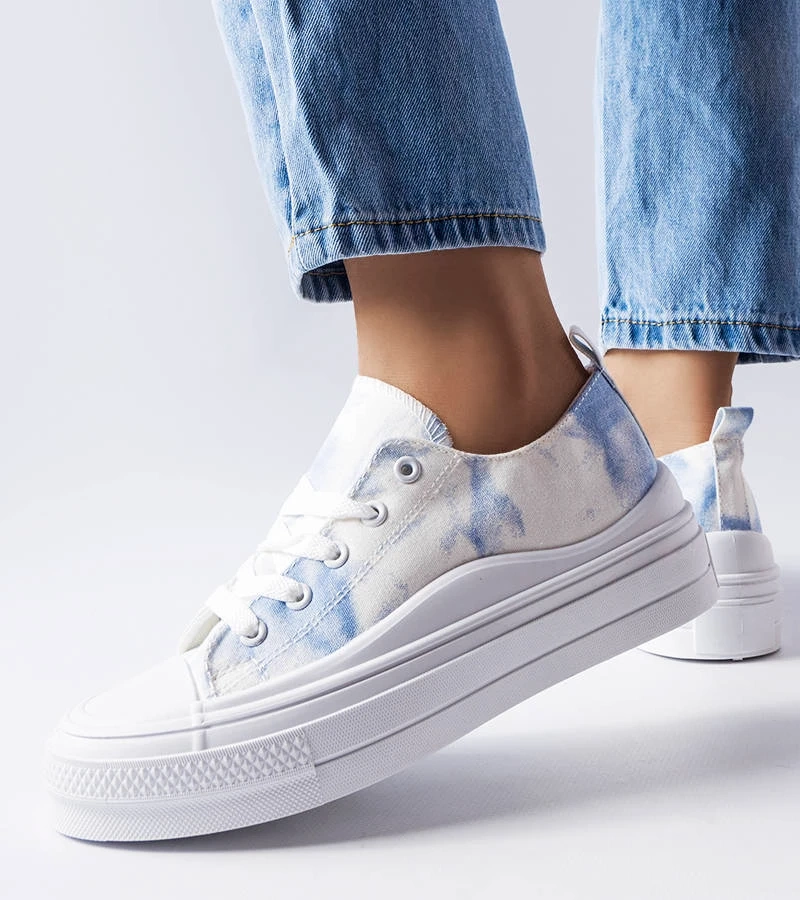 Bílo-růžové tenisky na platformě Rocheleau