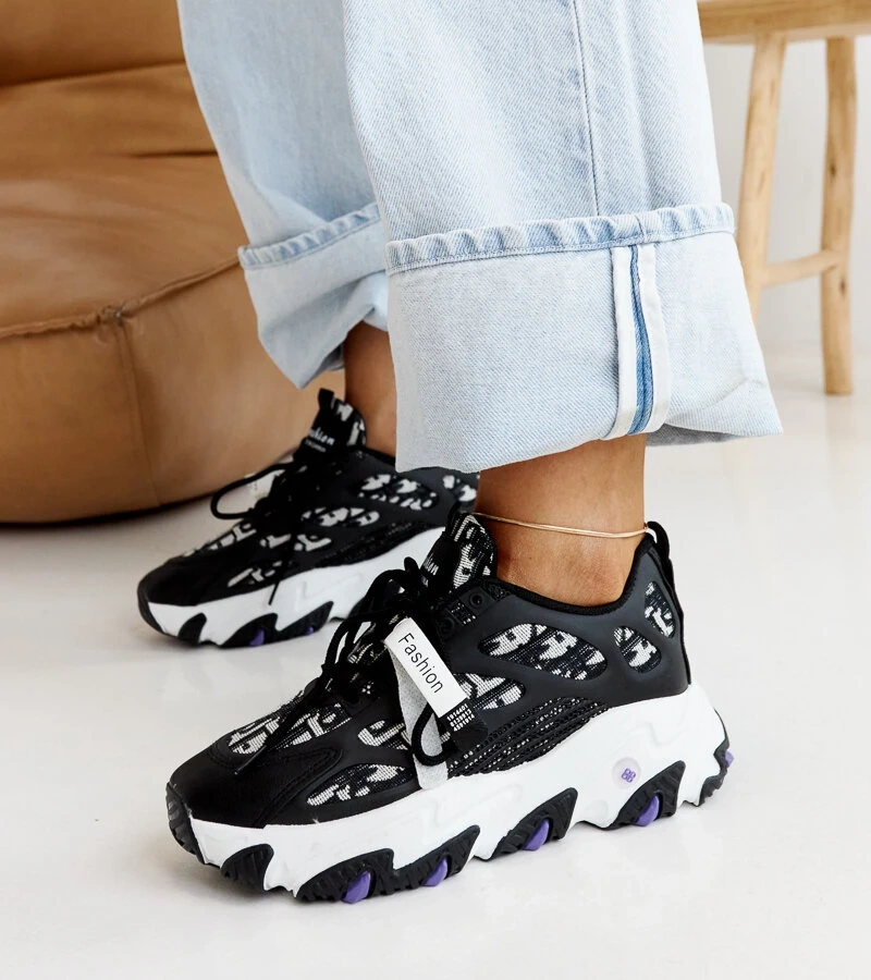 Černé tenisky na tlusté podrážce Melsen