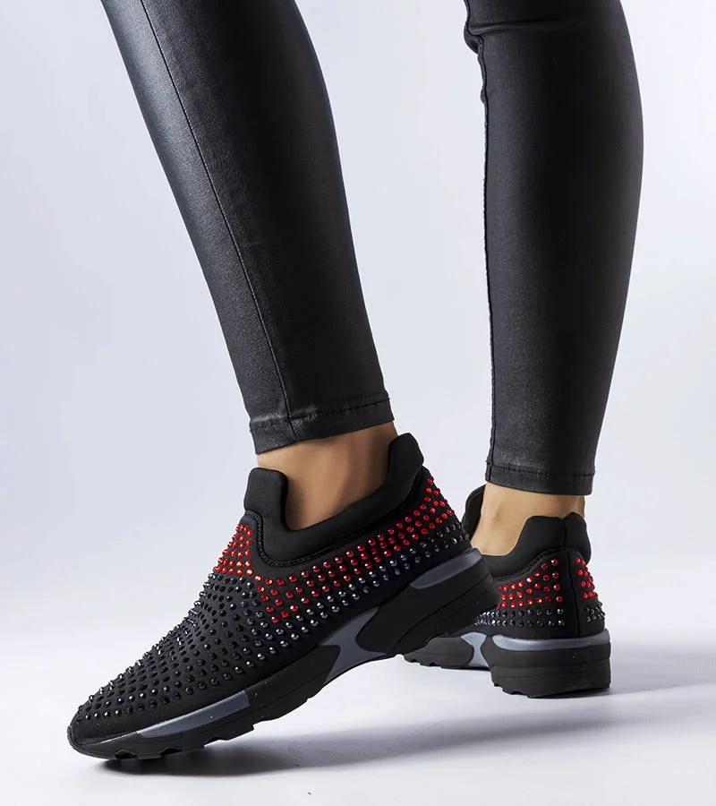 Černé tenisky Berger zdobené zirkony