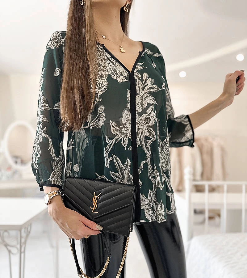 Zelená vzorovaná košile Salois