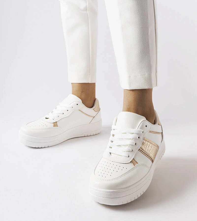 Bílo-zlaté sportovní tenisky Parma