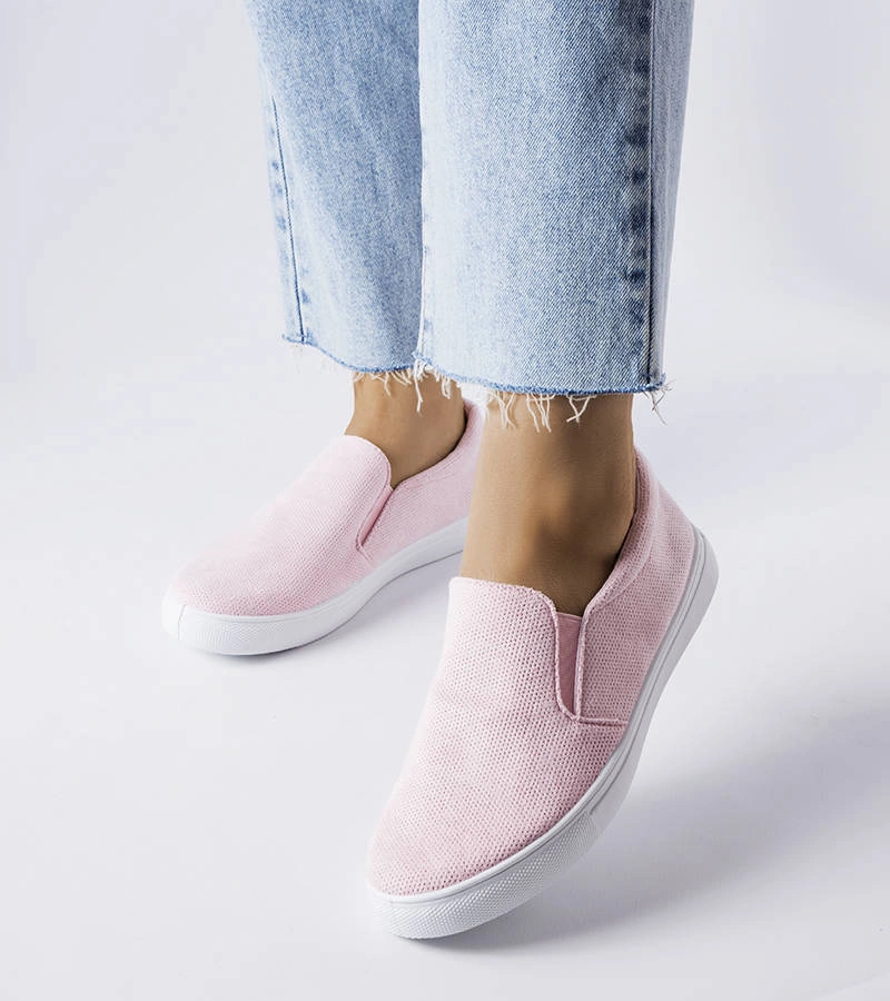 Růžové látkové nazouvací tenisky Lajeunesse