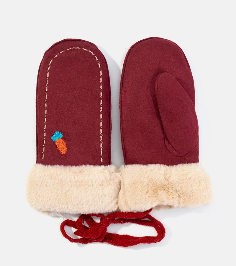 Bordó dětské rukavice Carrot