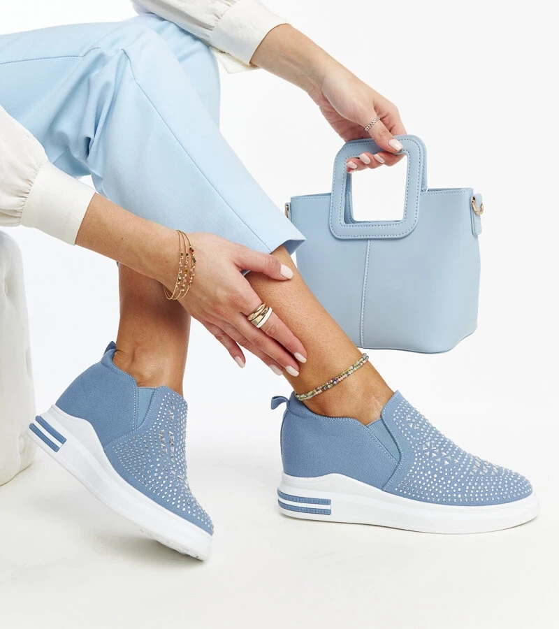 Modré tenisky na platformě Fossacesia