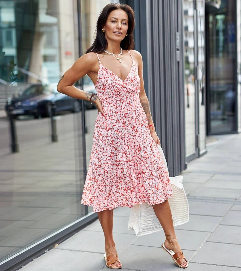 Oranžové šaty na ramínkách Dafne