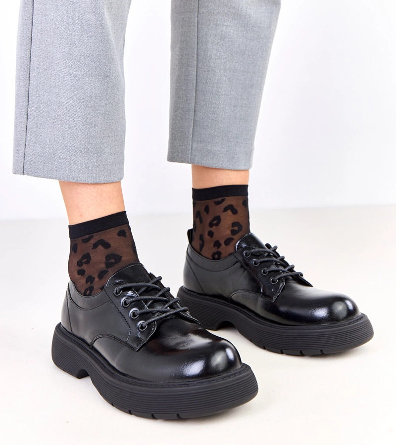 Černé dámské polobotky na platformě Henris