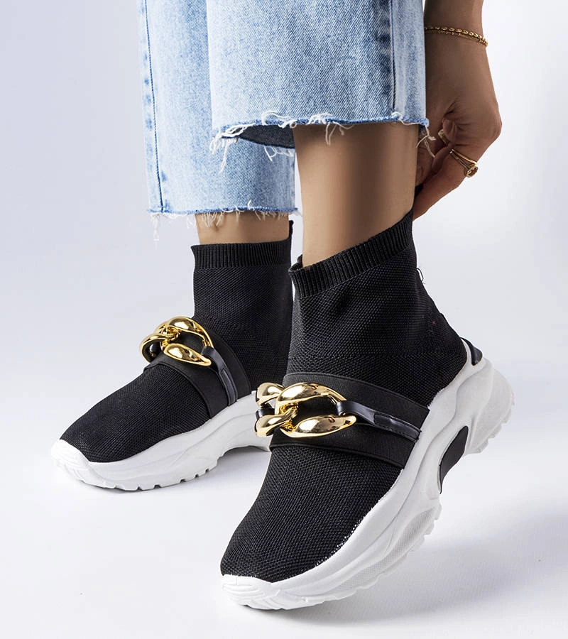 Černé řetízkové tenisky Baptiste