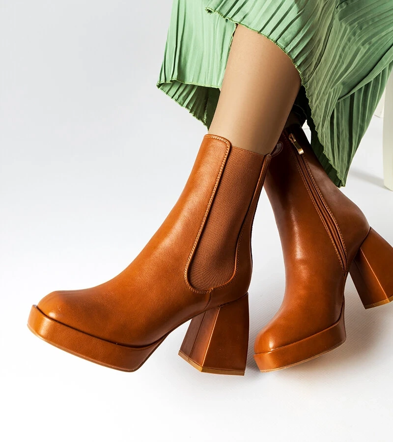 Hnědé boty s pevným sloupkem Watson