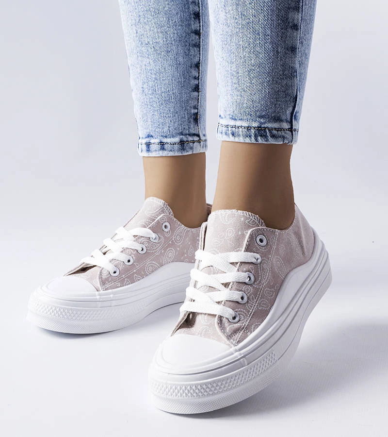 Šedé tenisky na platformě Bélair