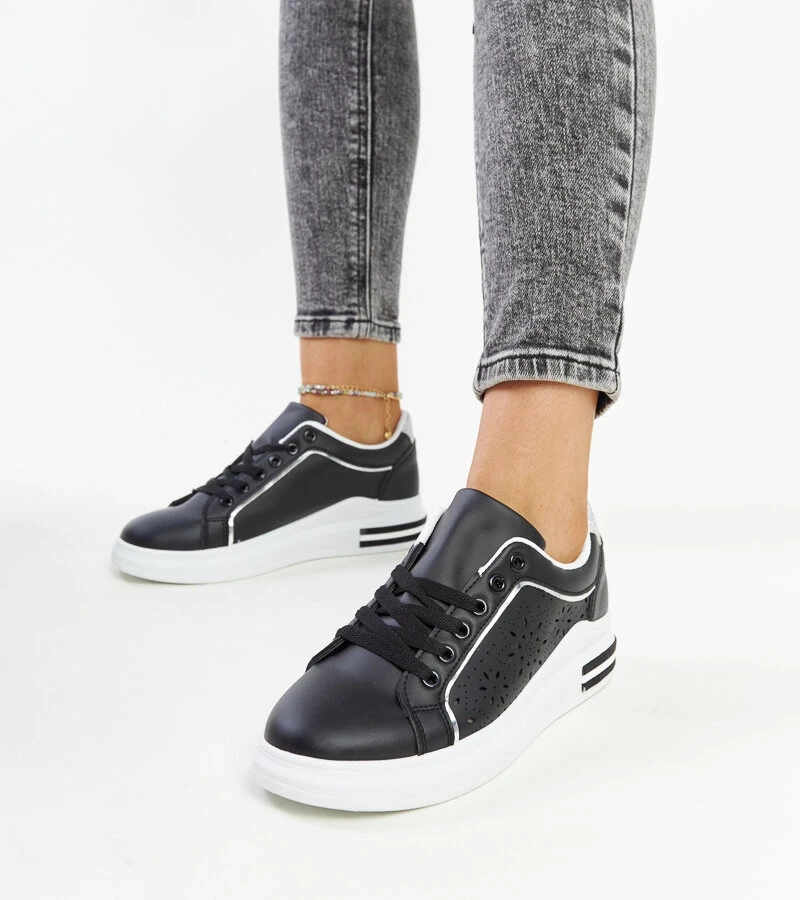 Černé průhledné tenisky se třpytkami Zorka