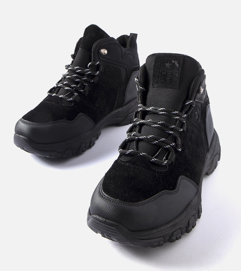 Černé pánské zateplené trapery z ekokože Ponte