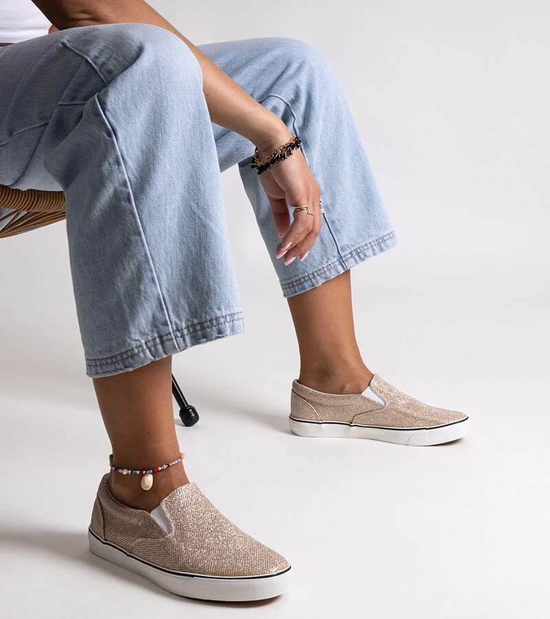 Zlaté třpytivé tenisky Lublubah