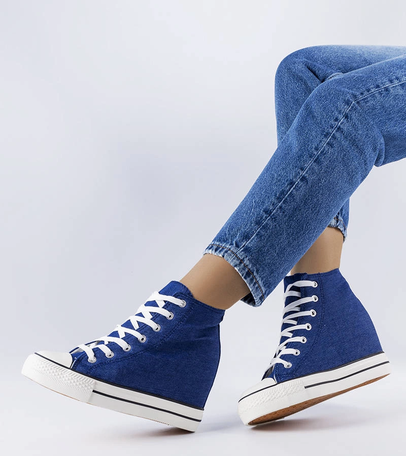 Džínové tenisky s podpatky Spaventa