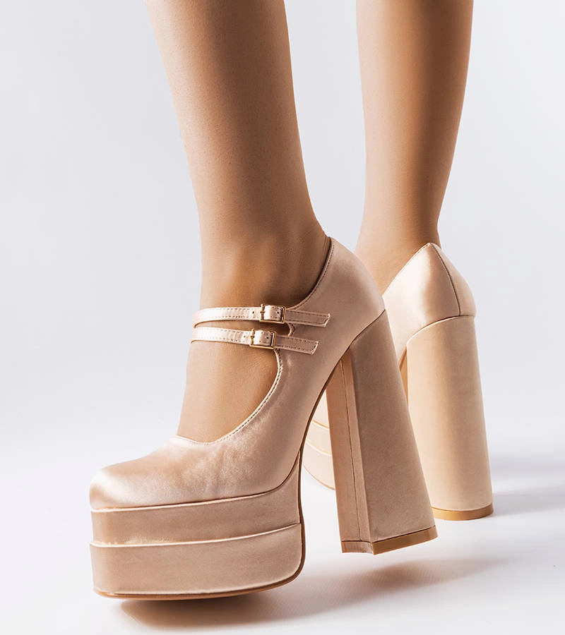 Světle růžové lodičky Gabriel na vysokém jehlovém podpatku