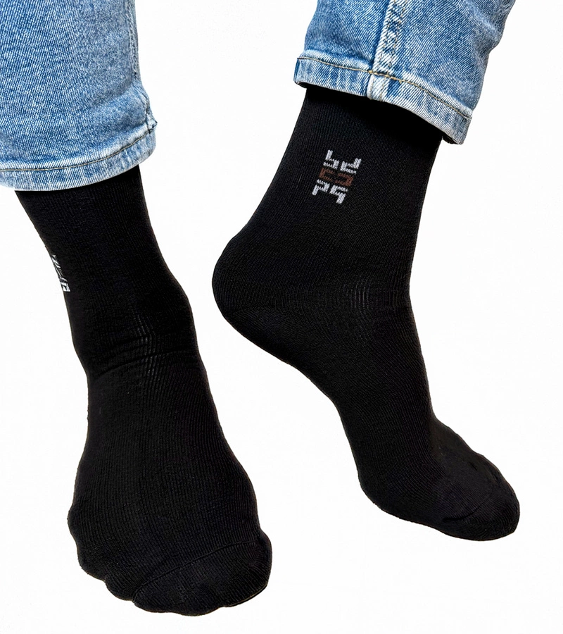 Černo-bílé teplé ponožky Sella