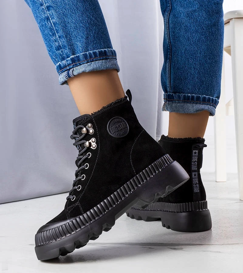 Černé zateplené boty Big Star KK274522