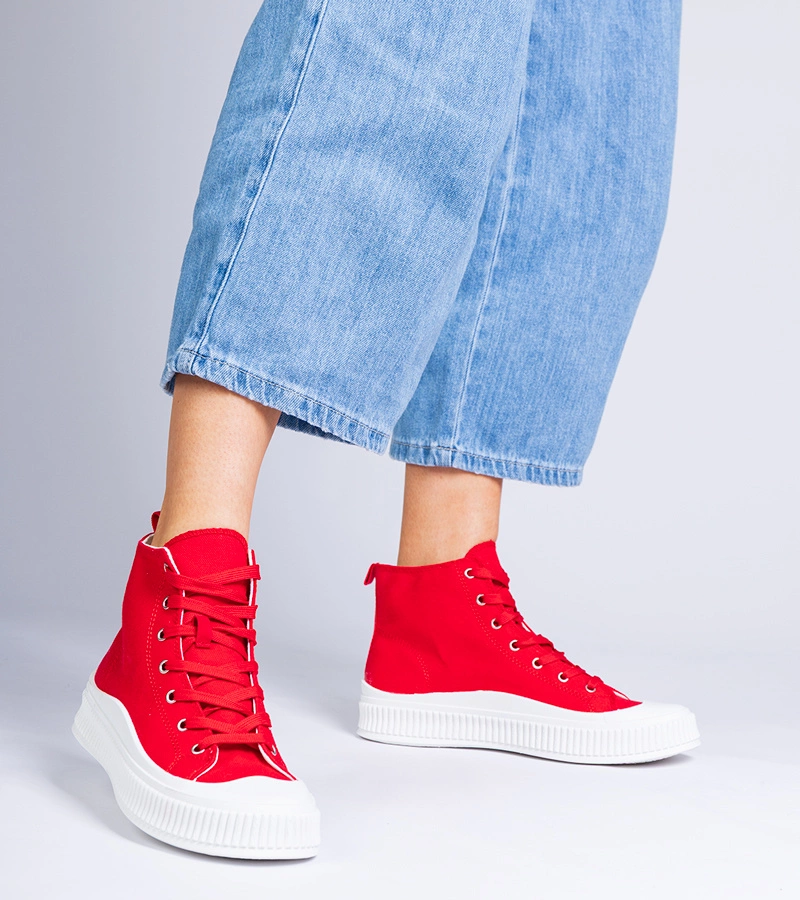 Červené tenisky na platformě Guerrino