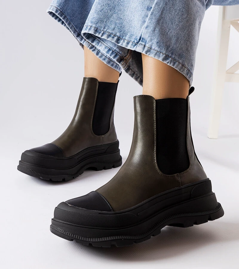 Zelené boty Bellucci na platformě