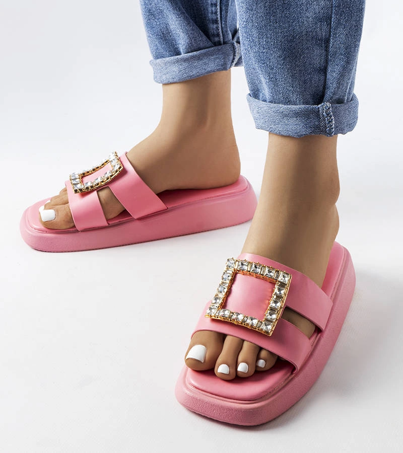 Žabky Fusbert's s růžovými zirkony