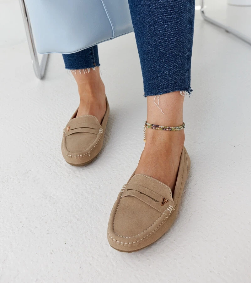 Rubianovy matné béžové mokasíny