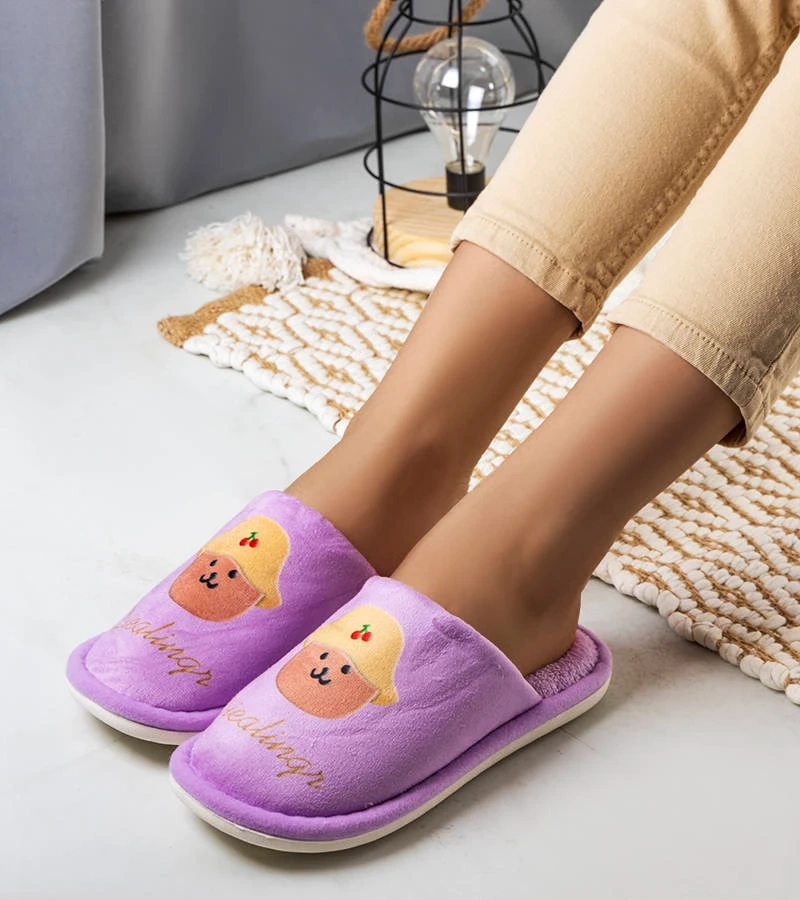 Fialové měkké pantofle Diealings