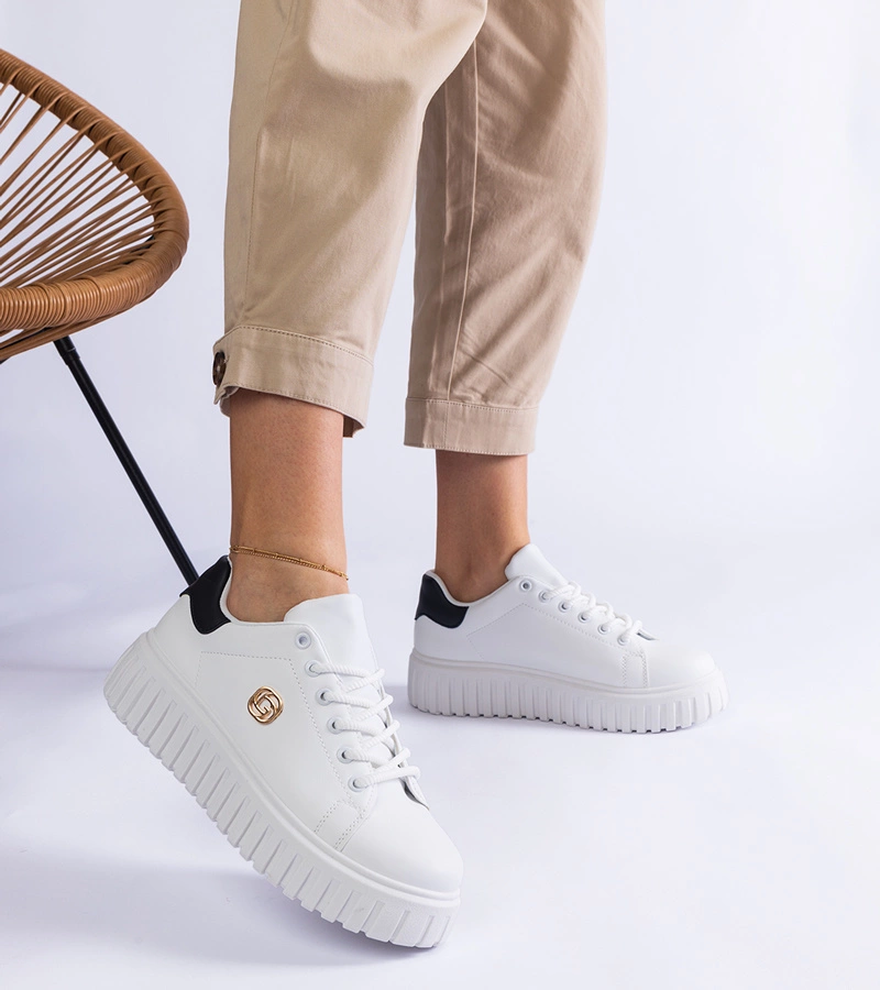 Černobílé tenisky na silné podrážce Tracie