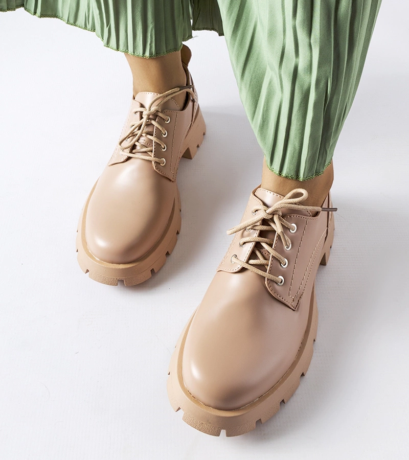 Bežové polobotky s matným povrchem Charleston