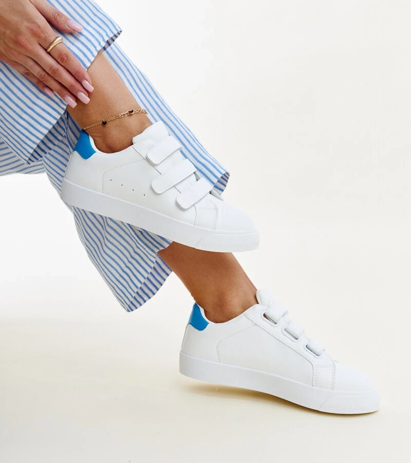 Bílo-modré tenisky na suchý zip Samala