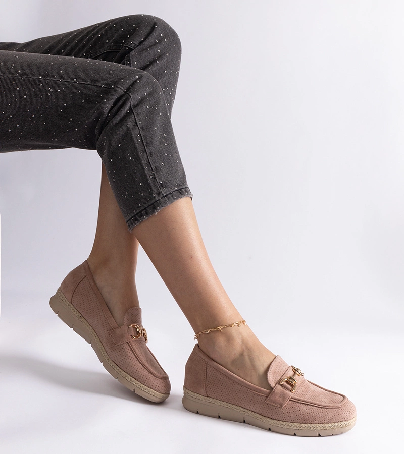 Krémové dámské mokasíny z eko semiše Sandoval