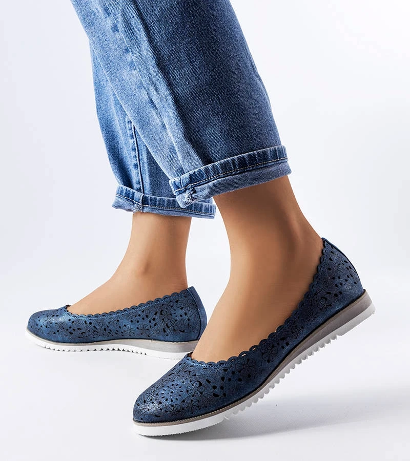 Tmavě modré ažurové baleríny Findley