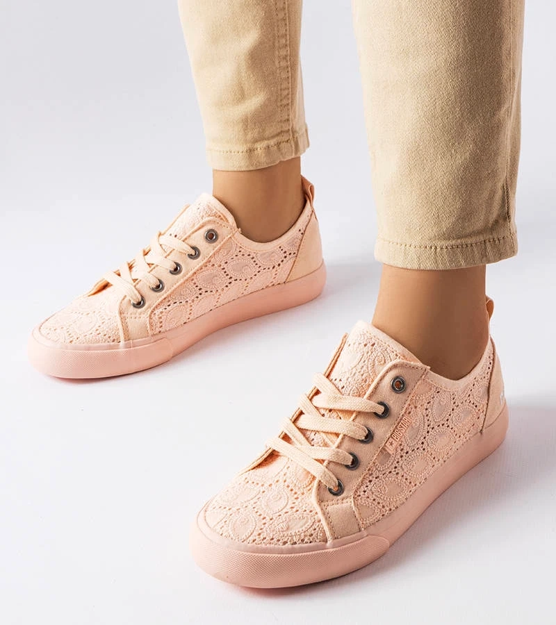 Růžové vyšívané tenisky Big Star JJ274059