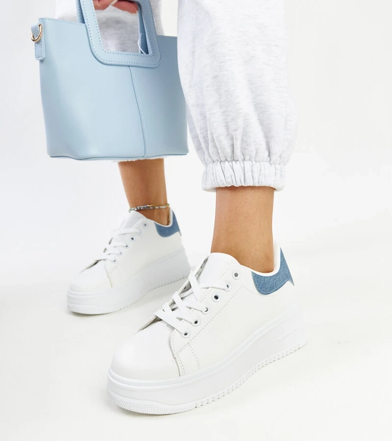 Bílé sportovní boty na platformě Ottavia