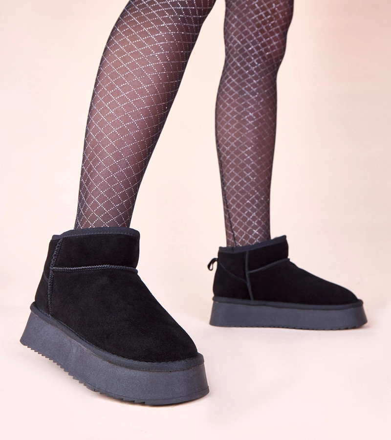 Černé sněhule z přírodní semiše Armona