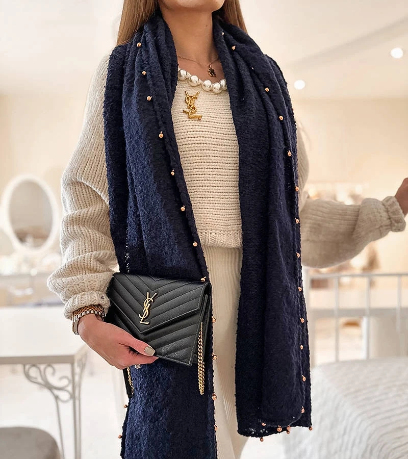 Černo modrá šála Aria