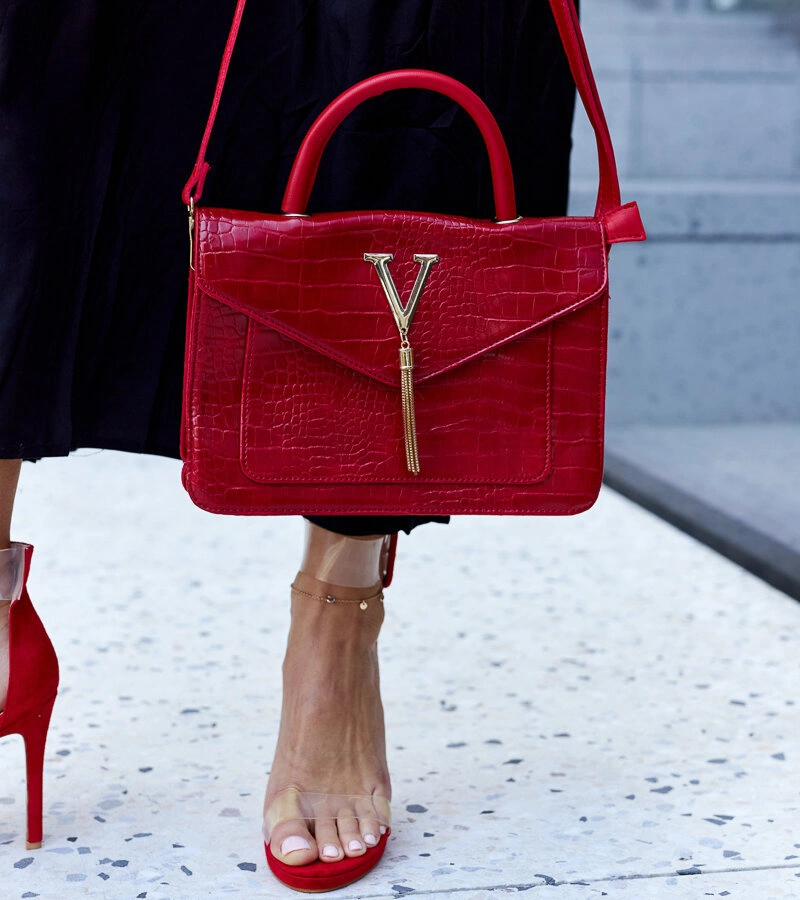 Kabelka na rameno s motivem krokodýlí kůže Barsa