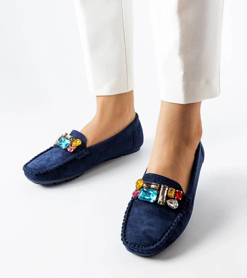 Námořnicky modré mokasíny s koženou stélkou Bertrand