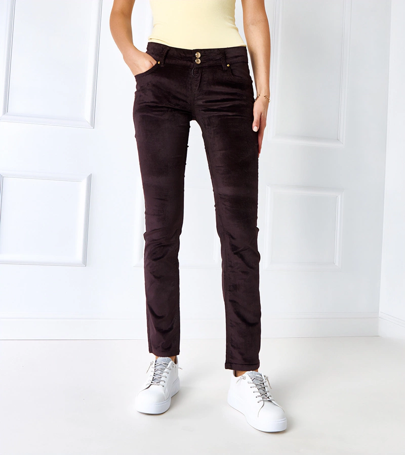 Hnědé látkové kalhoty Authier