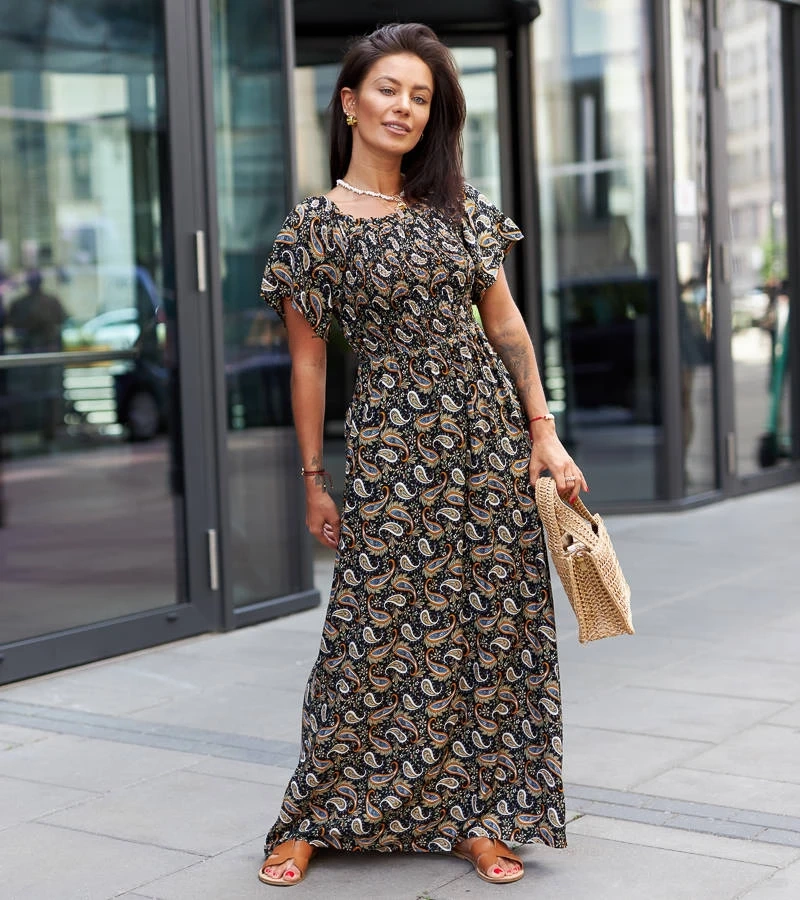 Černé vzorované šaty Gless