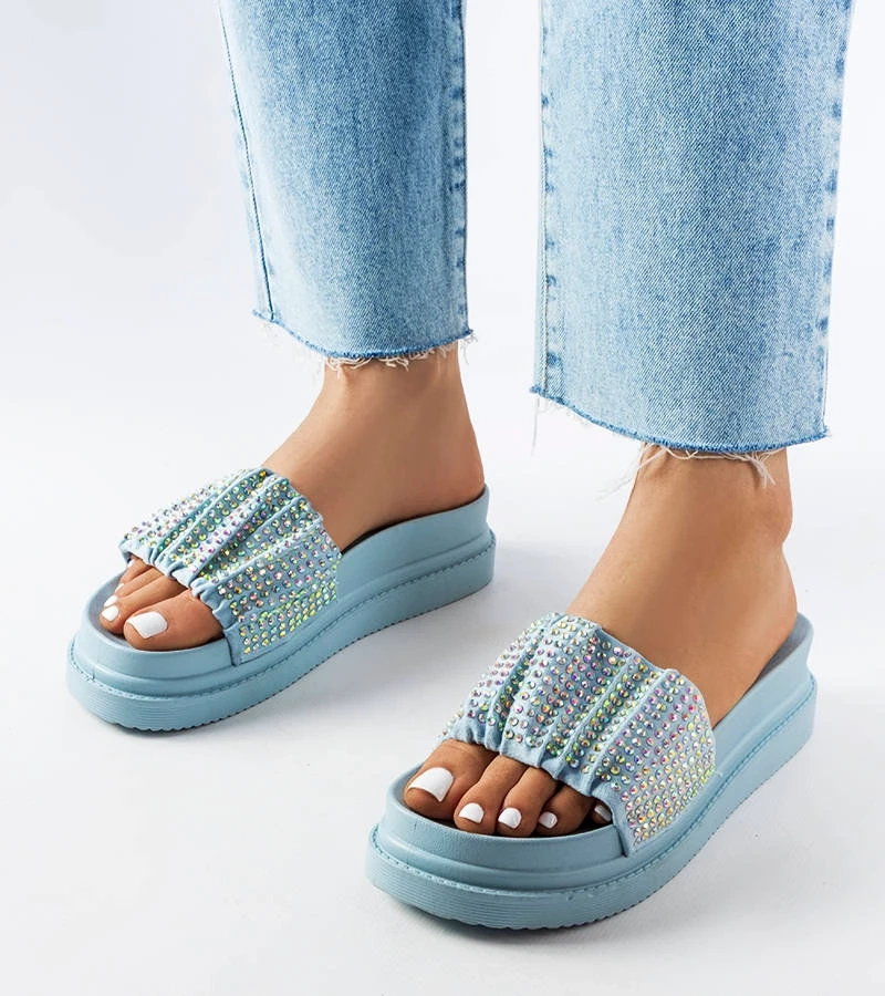 Modré žabky se zirkony Franet