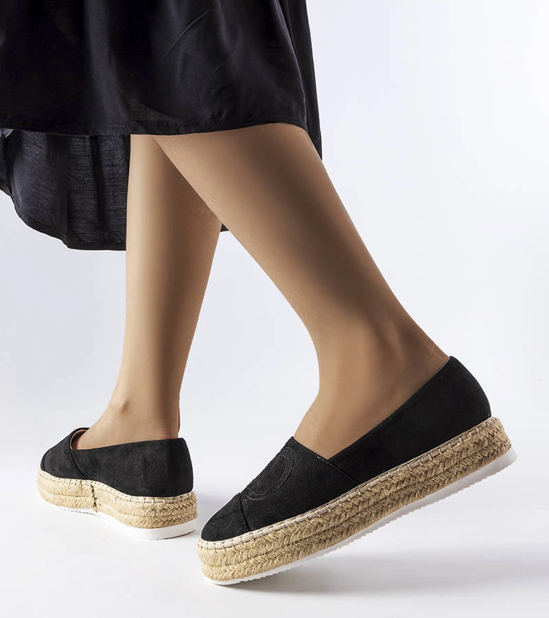 Černé espadrilky na platformě Beaudry