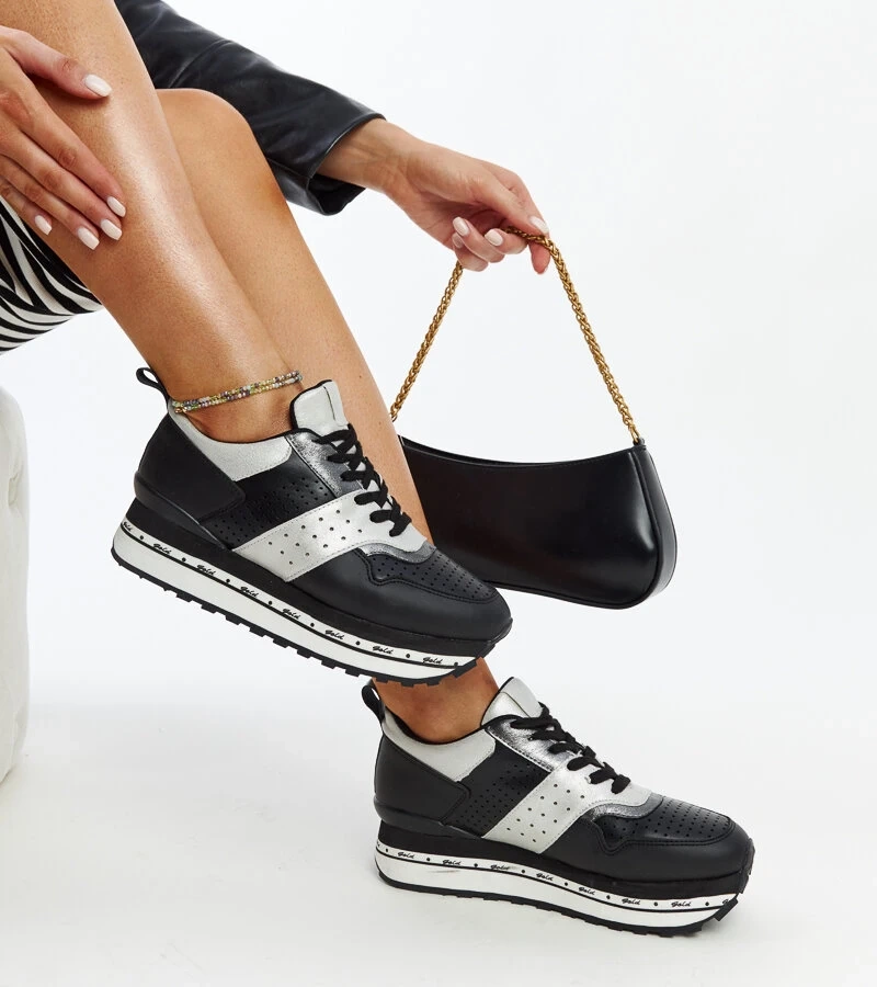 Černé tenisky na vysoké podrážce Askalua