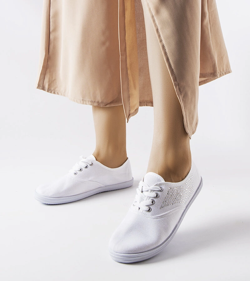 Bílé tenisky se zirkony Godfrey