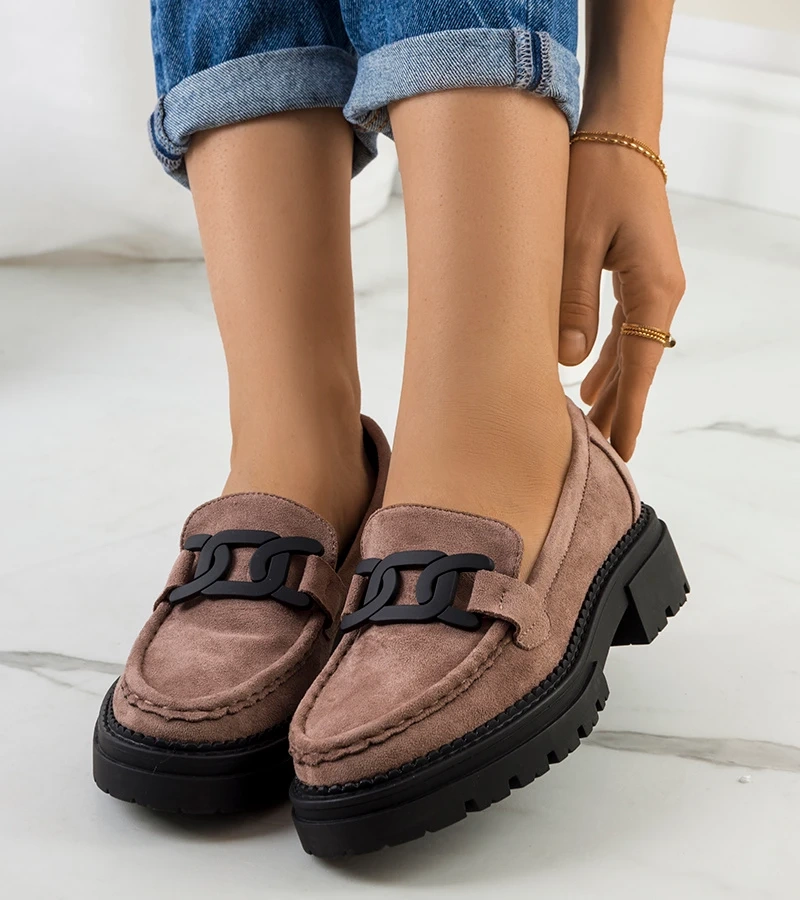 Hnědé semišové polobotky Gabriella