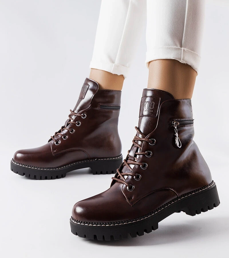 Hnědé šněrovací tašky Eloisa