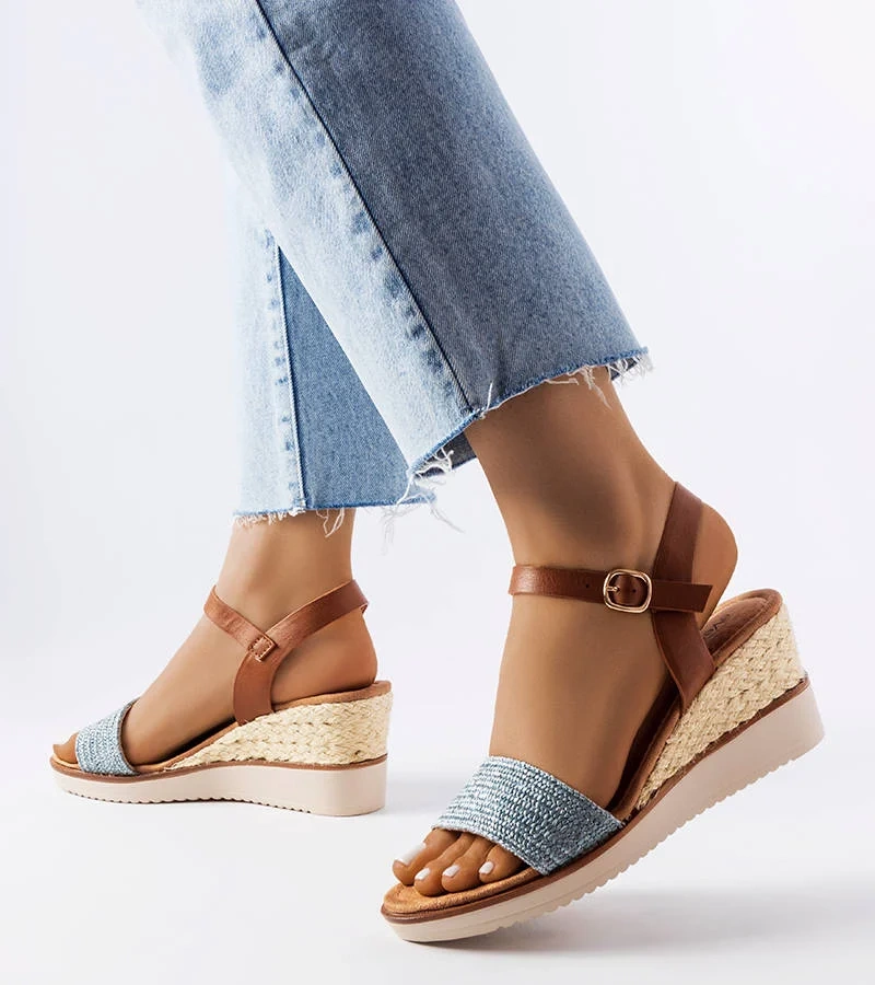 Modré sandály na platformě Miami