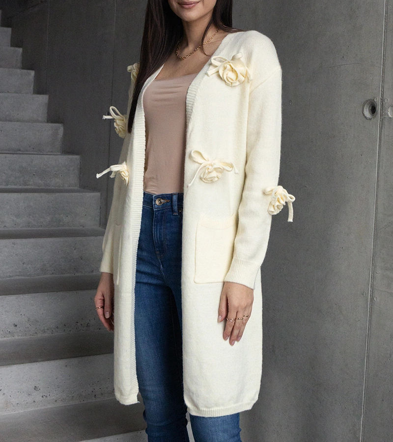 Dlouhý bílý kardigan Lira