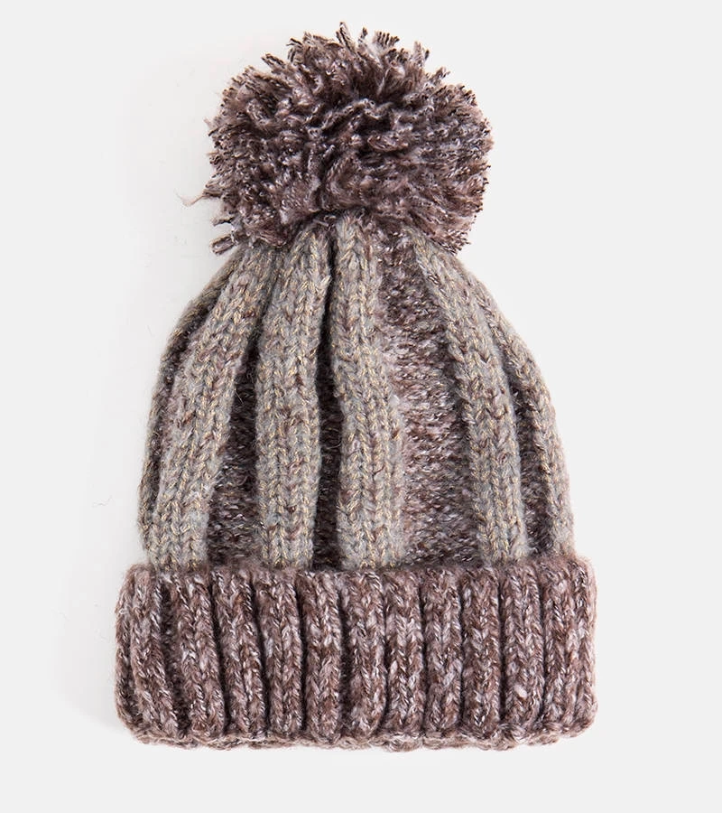 Hnědá čepice s bambulí Cormil