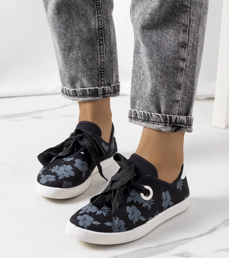 Černé květované tenisky Hurstie