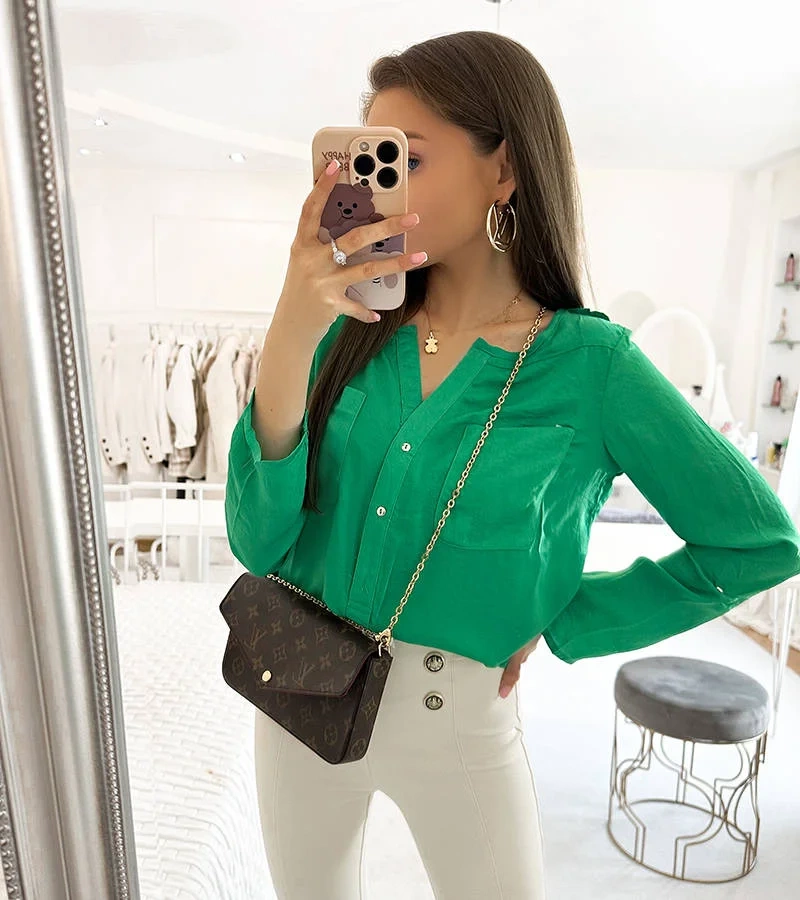 Zelená volná halenka Clairs