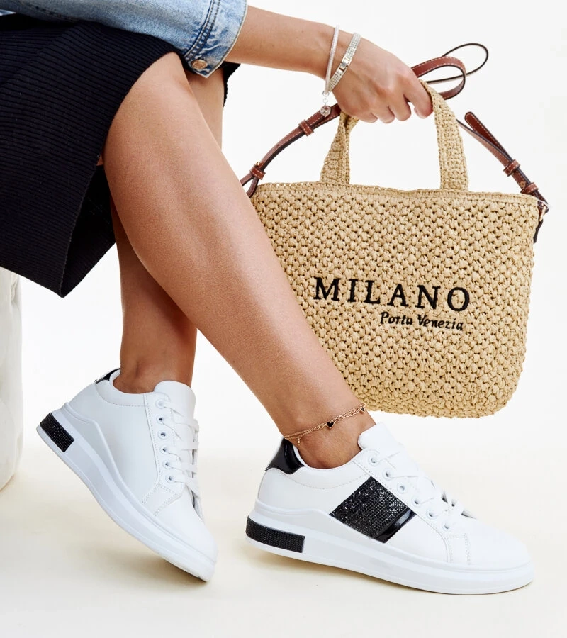 Černobílé tenisky s křišťály od Giulia